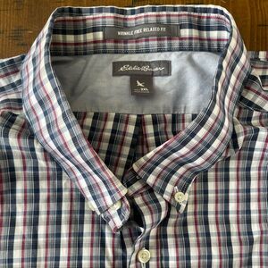 Eddie Bauer Men's 3XL Checkered Shirt - Red, Blue, White